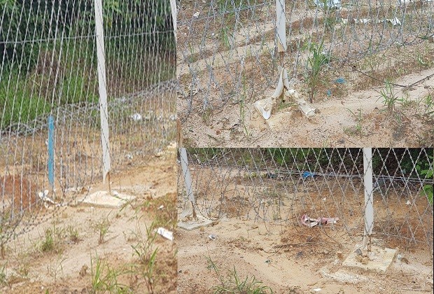 pagar waduk tamiang sekupang hancur milik BP Batam